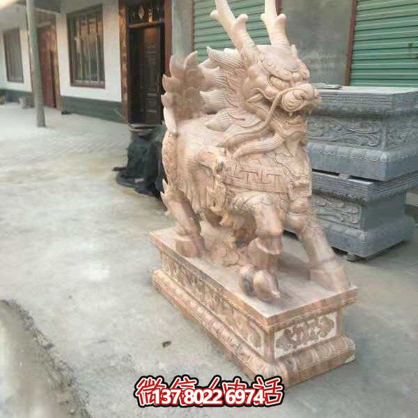 高端定制大理石石雕獅子雕塑，裝點大型庭院、別墅、門口，招財又安全