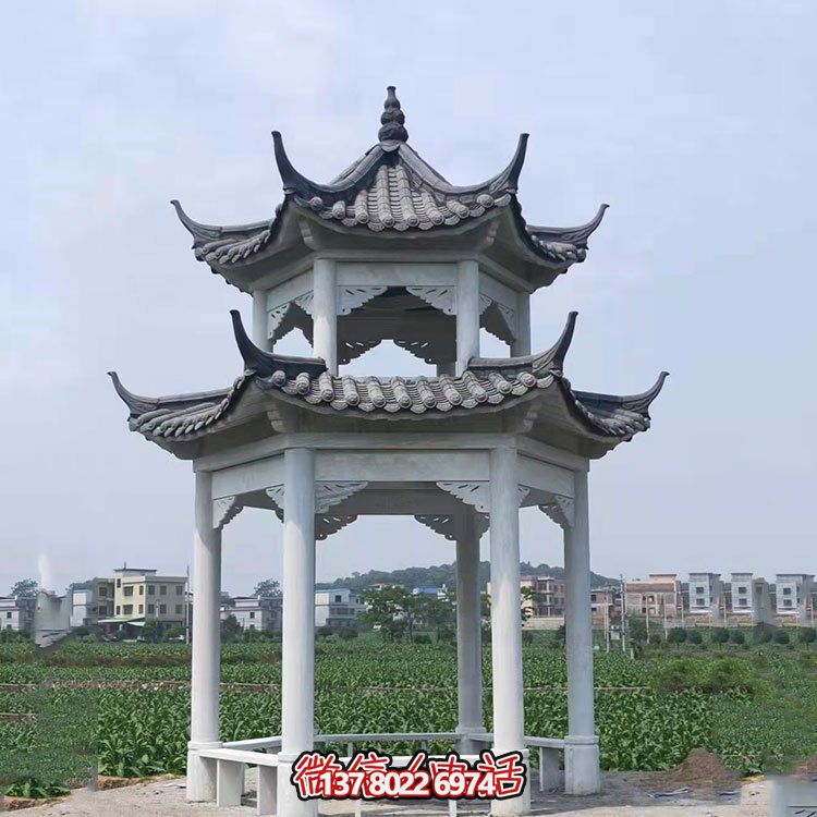 青石仿古建筑園林涼亭景觀雕塑