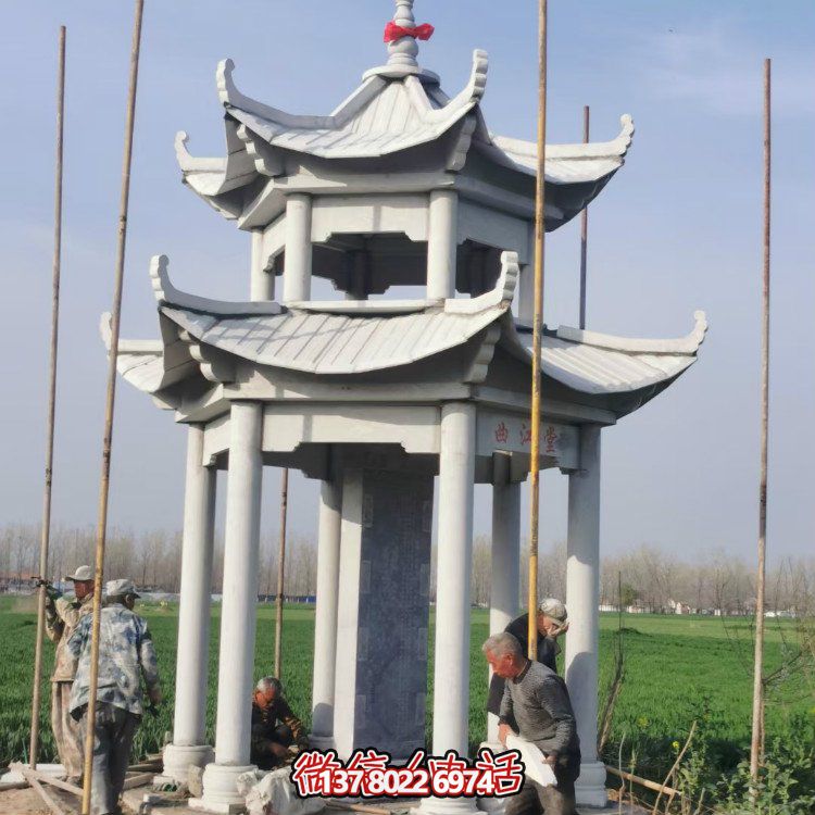 雙層大理石石雕涼亭，點綴家園，打造美麗園林景觀