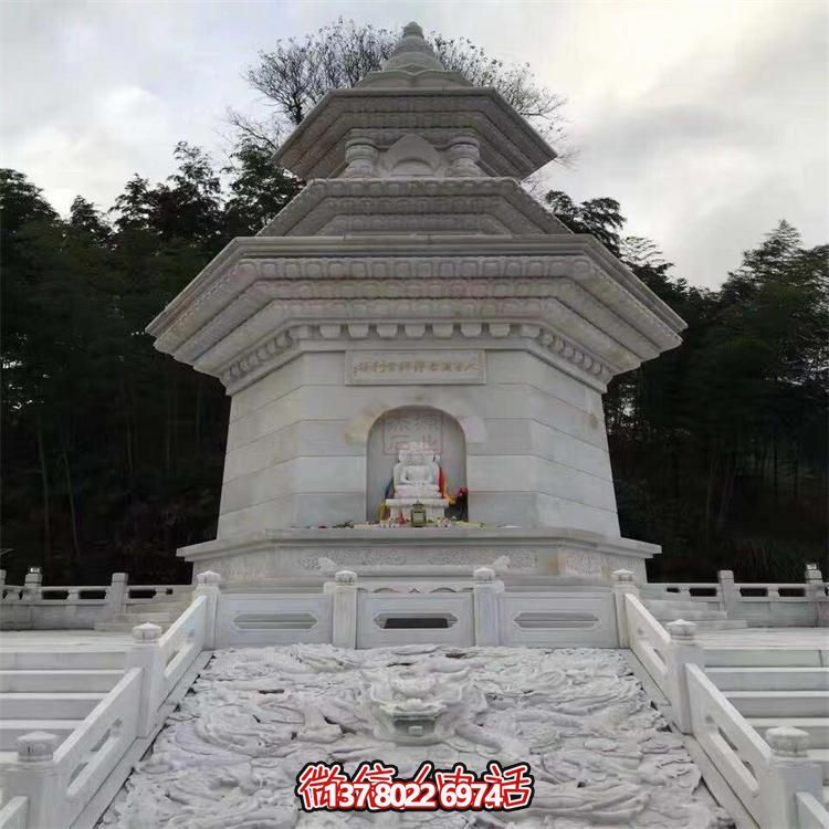 精美大理石石雕戶(hù)外寺廟舍利塔雕塑