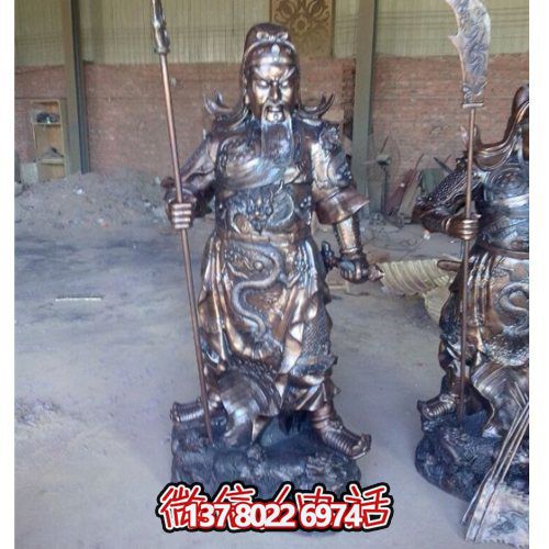 不銹鋼仿銅大型宗教財神雕塑