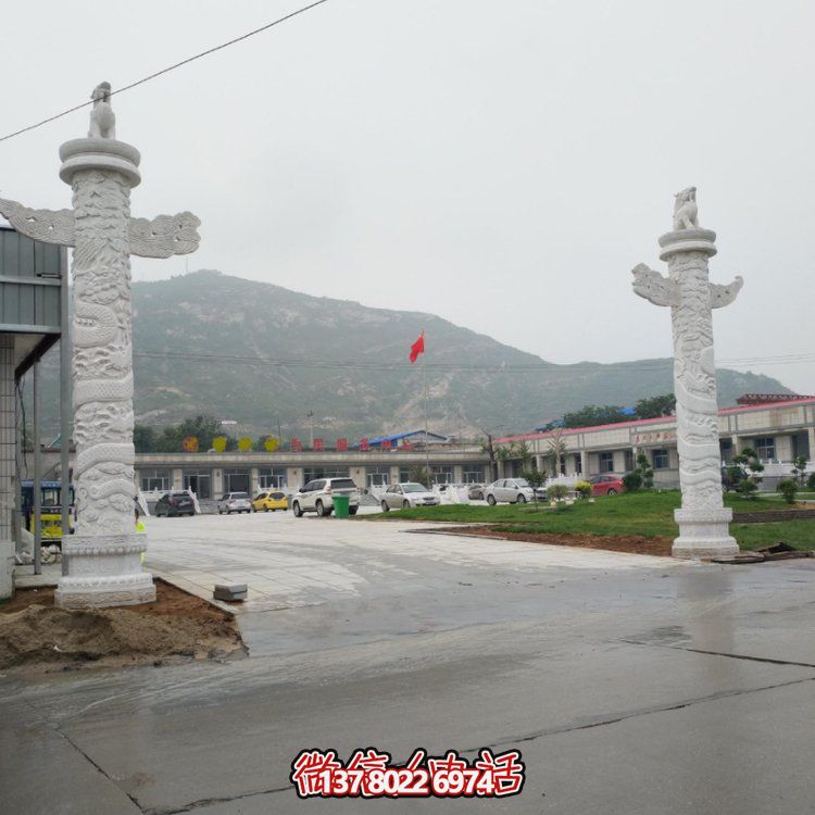 公園廣場景觀大理石文化柱子