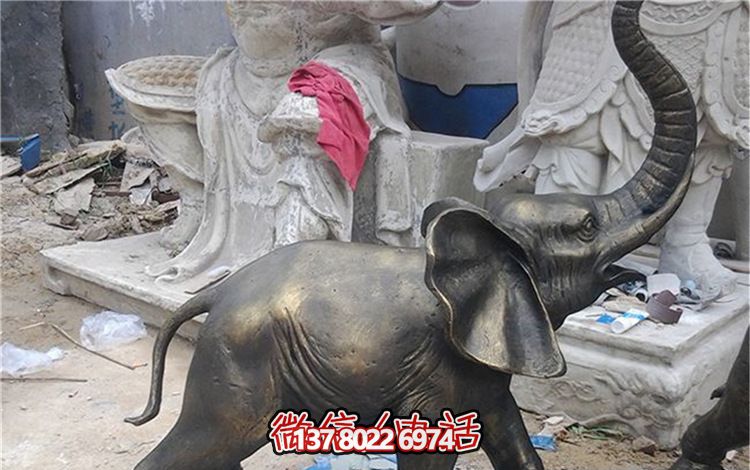 玻璃鋼仿銅園林景觀裝飾品大象雕塑