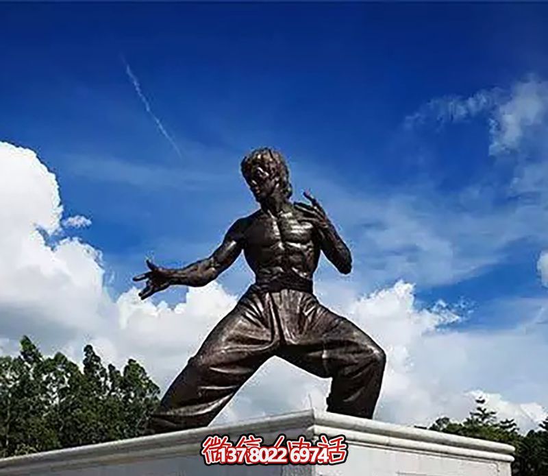 廣場(chǎng)景區(qū)銅雕功夫明星李小龍雕塑